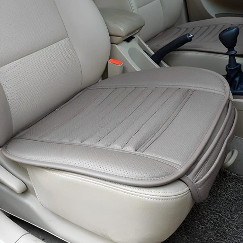 zipelo 2 Pack Car Seat Covers for Front Seats, Breathable Leather Cushion Protector, Anti-Slip Driver Seat Padded with Storage Pockets, Auto Interior Decoration for Most Vehicles (Gray) - Image 5